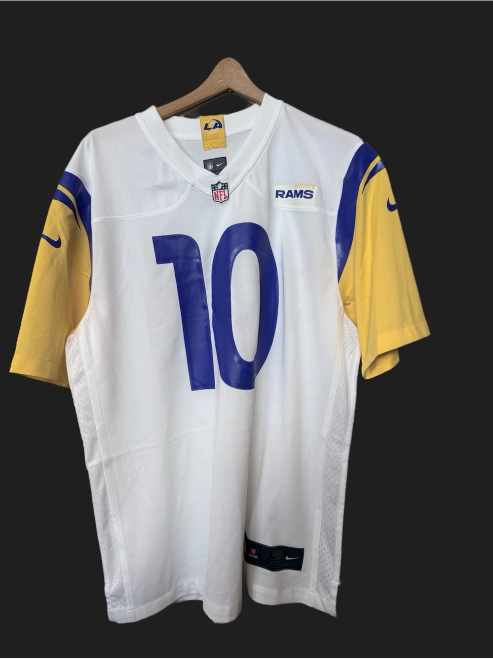 NWT Cooper Kupp size Large NFL Los Angeles Rams Jersey on field